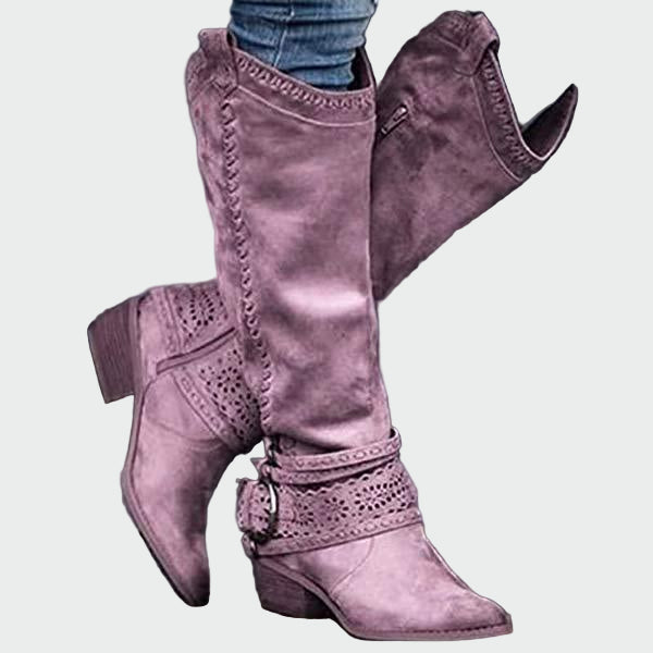 Retro-Leder-Cowboy-Stiefel