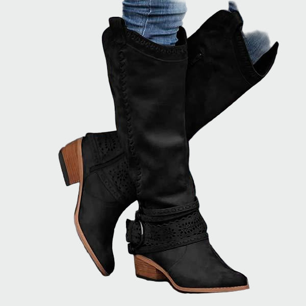 Retro-Leder-Cowboy-Stiefel