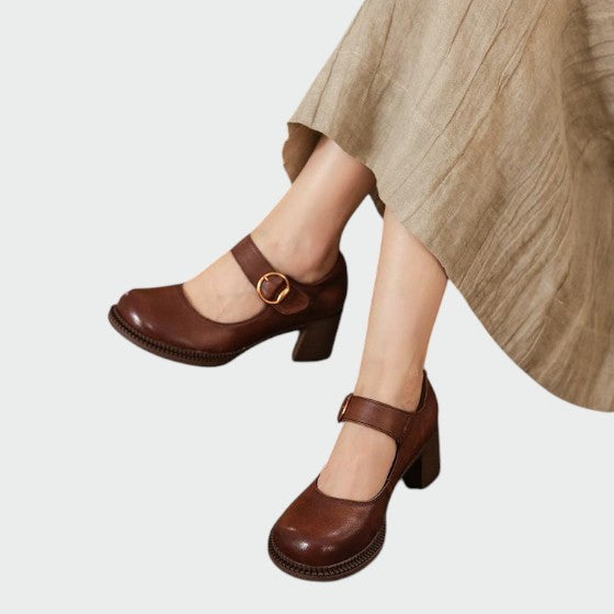 Olivia - Chunky-Heel Schnalle Mary Jane Schuhe