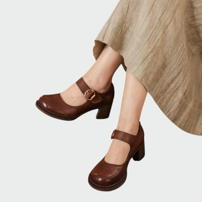 Olivia - Chunky-Heel Schnalle Mary Jane Schuhe