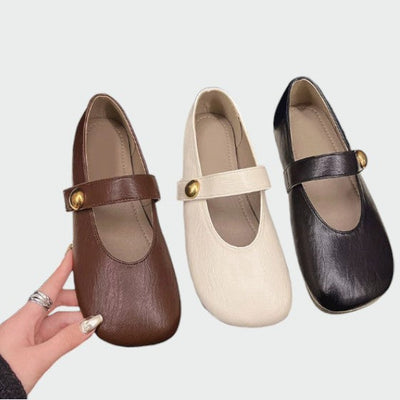 Olivia - Runde Zehen Mary Jane Schuhe
