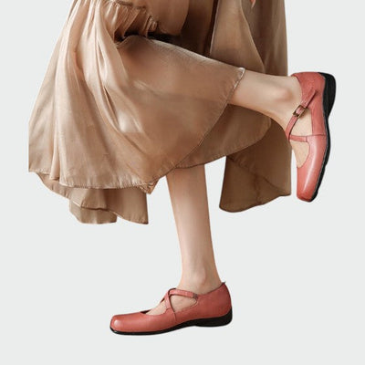 Olivia - Mary Jane Schuhe mit quadratischer Zehenpartie und Kreuzriemen