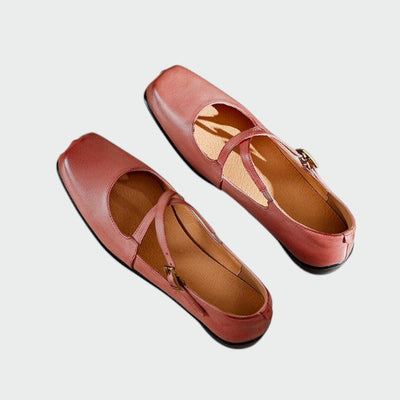 Olivia - Mary Jane Schuhe mit quadratischer Zehenpartie und Kreuzriemen