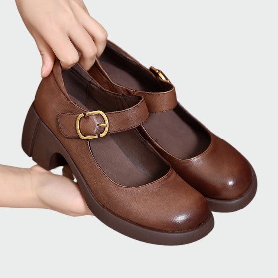 Olivia - Chunky-Heel Schnalle Mary Jane Schuhe