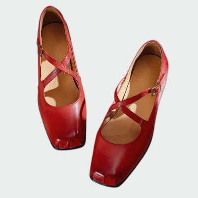 Olivia - Mary Jane Schuhe mit quadratischer Zehenpartie und Kreuzriemen