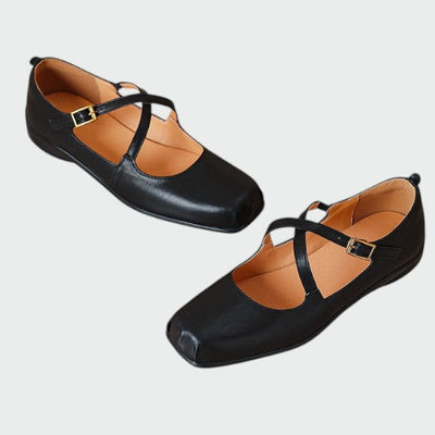 Olivia - Mary Jane Schuhe mit quadratischer Zehenpartie und Kreuzriemen