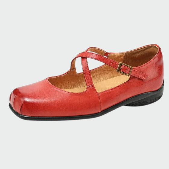 Olivia - Mary Jane Schuhe mit quadratischer Zehenpartie und Kreuzriemen