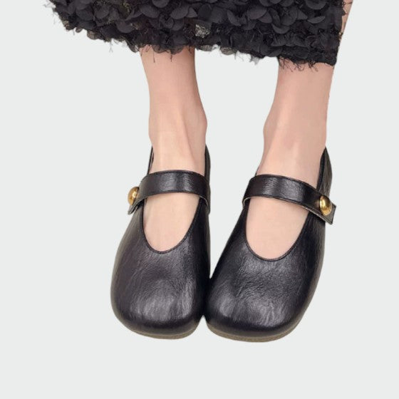 Olivia - Runde Zehen Mary Jane Schuhe