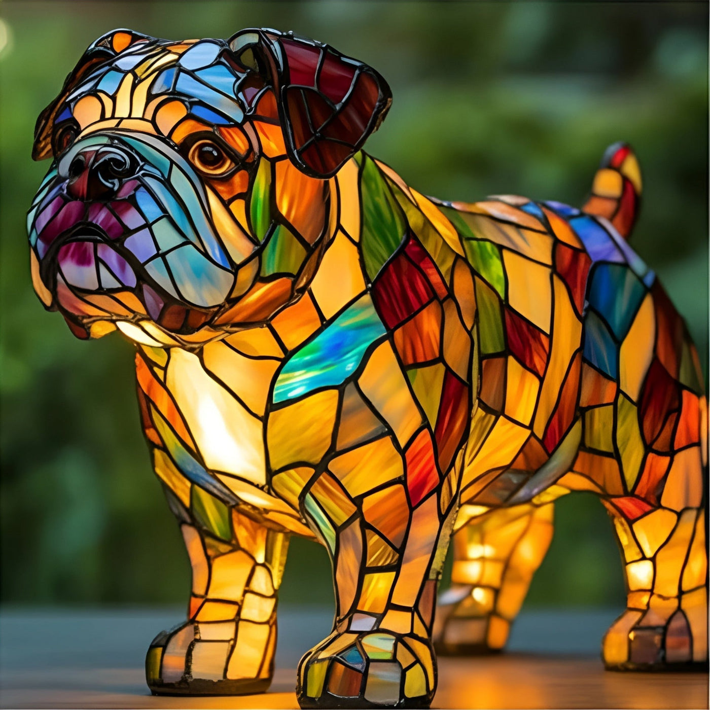 Papou – Magische Hundeflampe aus farbigem Glas