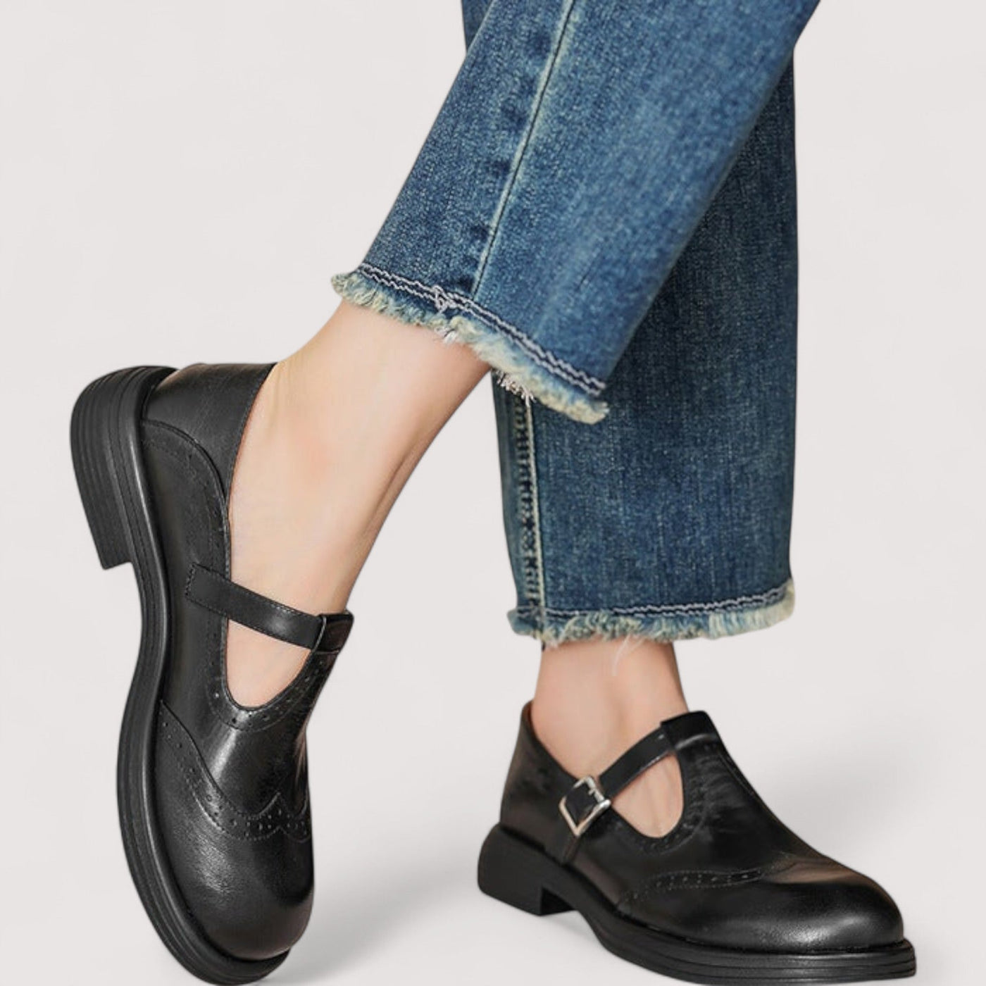 Louisa - Elegante Leder-Mary-Jane-Schuhe