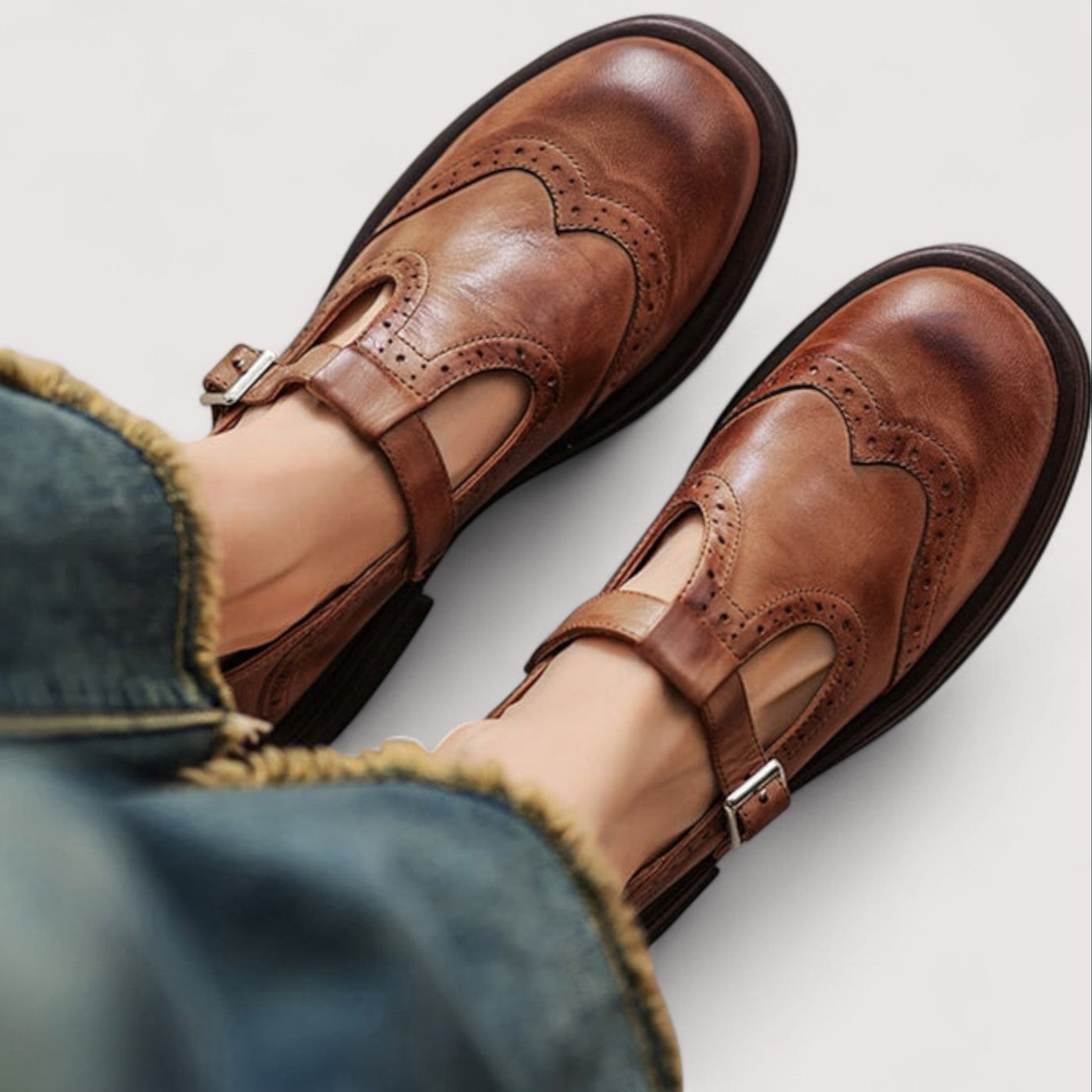 Louisa - Elegante Leder-Mary-Jane-Schuhe