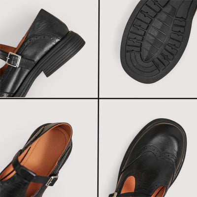 Louisa - Elegante Leder-Mary-Jane-Schuhe