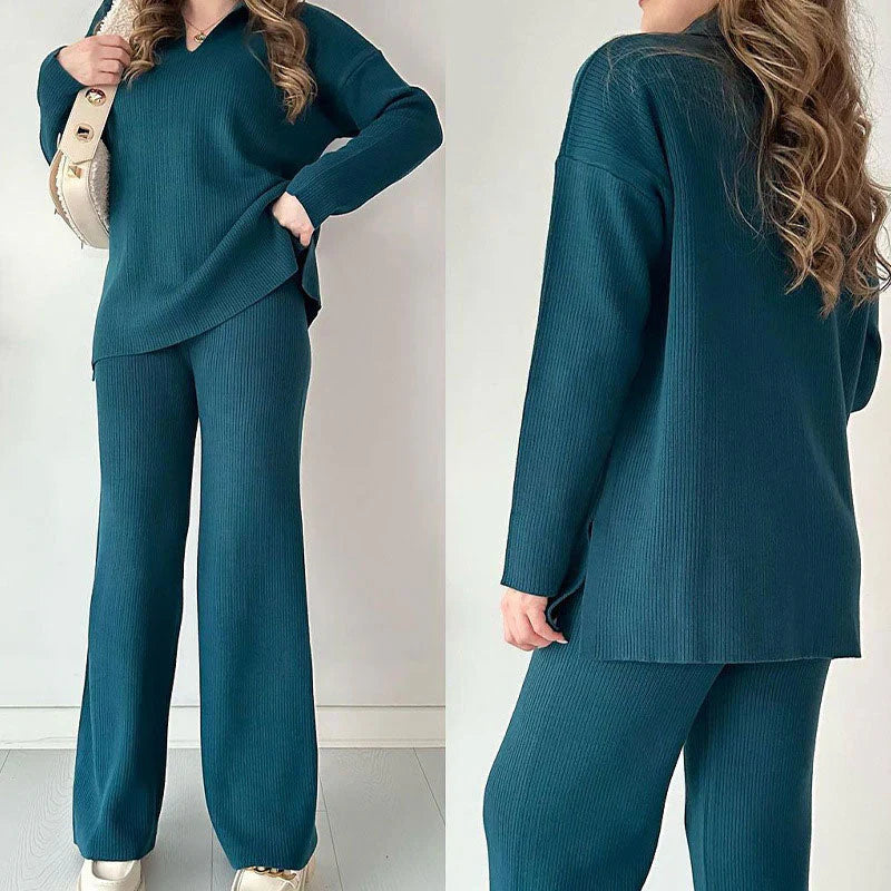 Aida® | Set Casual aus zwei Teilen mit V-Ausschnitt und Schlitz