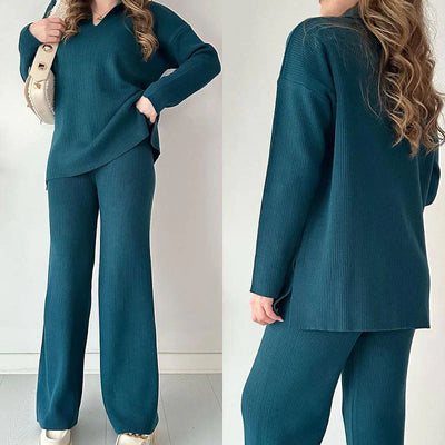 Aida® | Set Casual aus zwei Teilen mit V-Ausschnitt und Schlitz