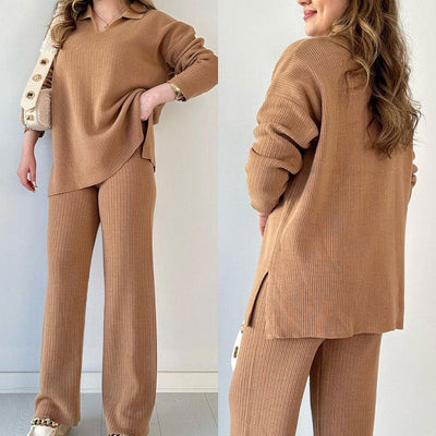Aida® | Set Casual aus zwei Teilen mit V-Ausschnitt und Schlitz