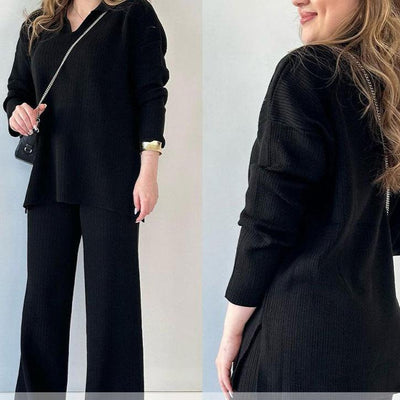 Aida® | Set Casual aus zwei Teilen mit V-Ausschnitt und Schlitz