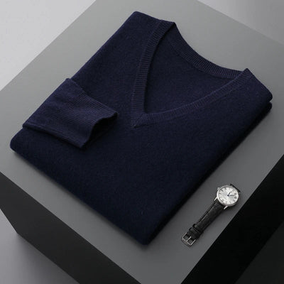 Pullover mit V-Ausschnitt aus Wolle