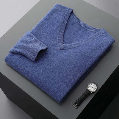 Pullover mit V-Ausschnitt aus Wolle