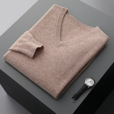 Pullover mit V-Ausschnitt aus Wolle